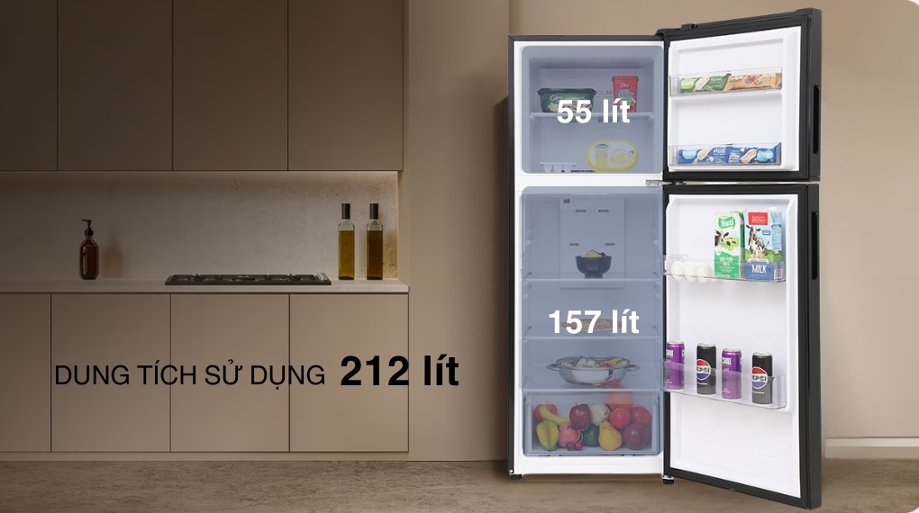 tủ lạnh Aqua AQR-T239FA(FB) ngăn đá trên