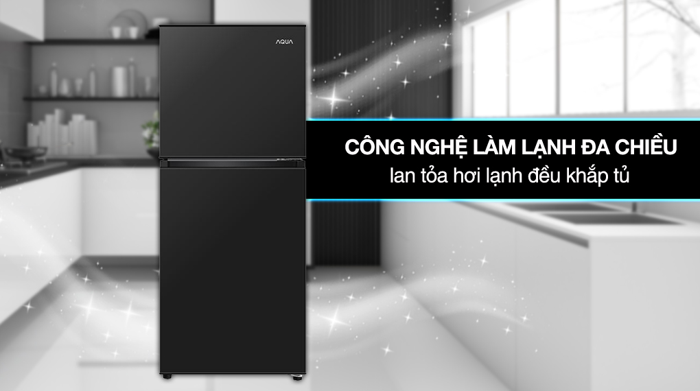 tủ lạnh Aqua AQR-T160FA(BS) trong không gian bếp