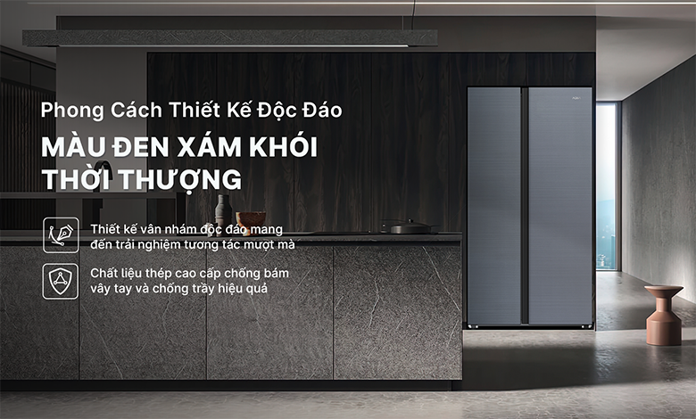 tủ lạnh Side By Side Aqua Inverter 569 lít AQR-S633XA(SL)