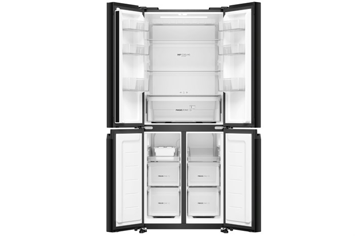 bên trong tủ lạnh Aqua Inverter 410 lít Multi Door