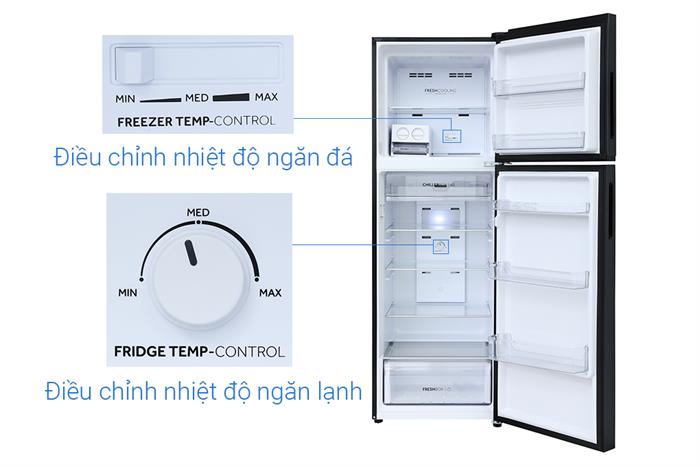 bên trong tủ lạnh Aqua Inverter 358 lít