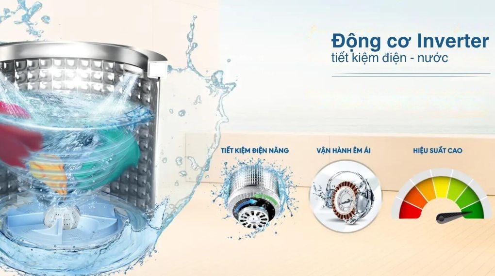 máy giặt Aqua inverter 12kg tiết kiệm điện