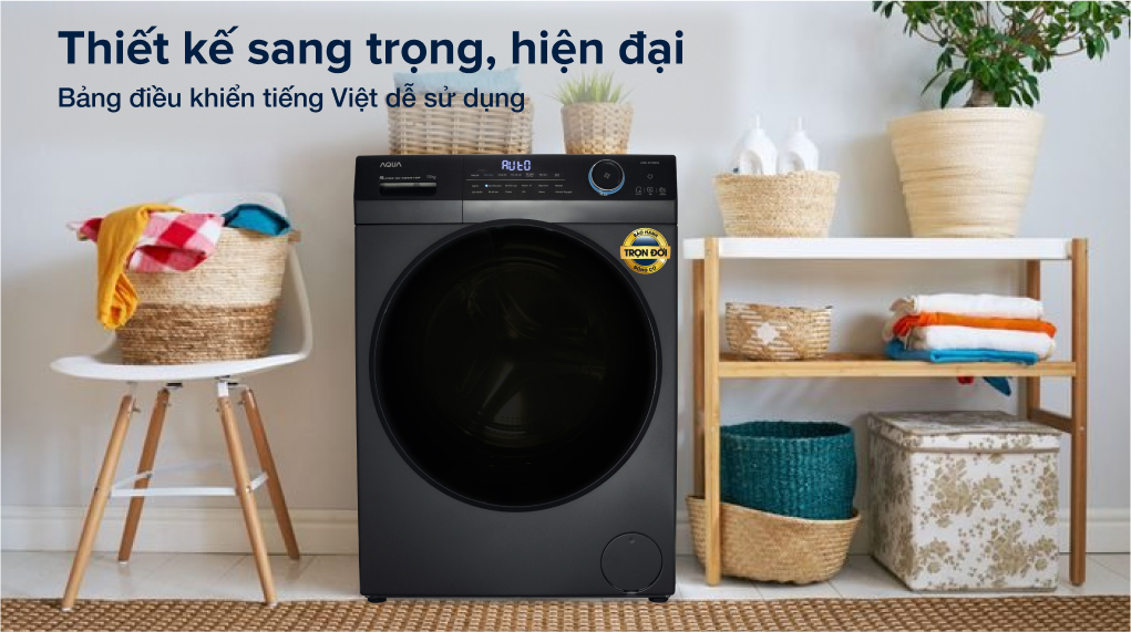 máy giặt lồng ngang Aqua AQD-DD1002G.BK 10 kg