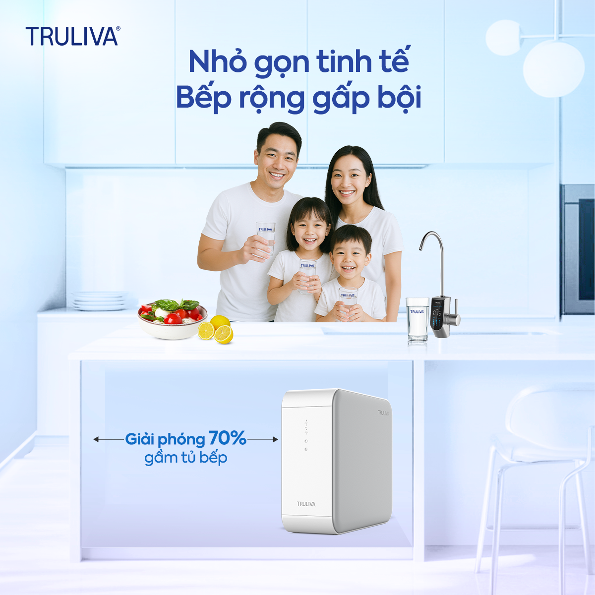 máy lọc nước RO Truliva UR5840 lắp dưới tủ bếp