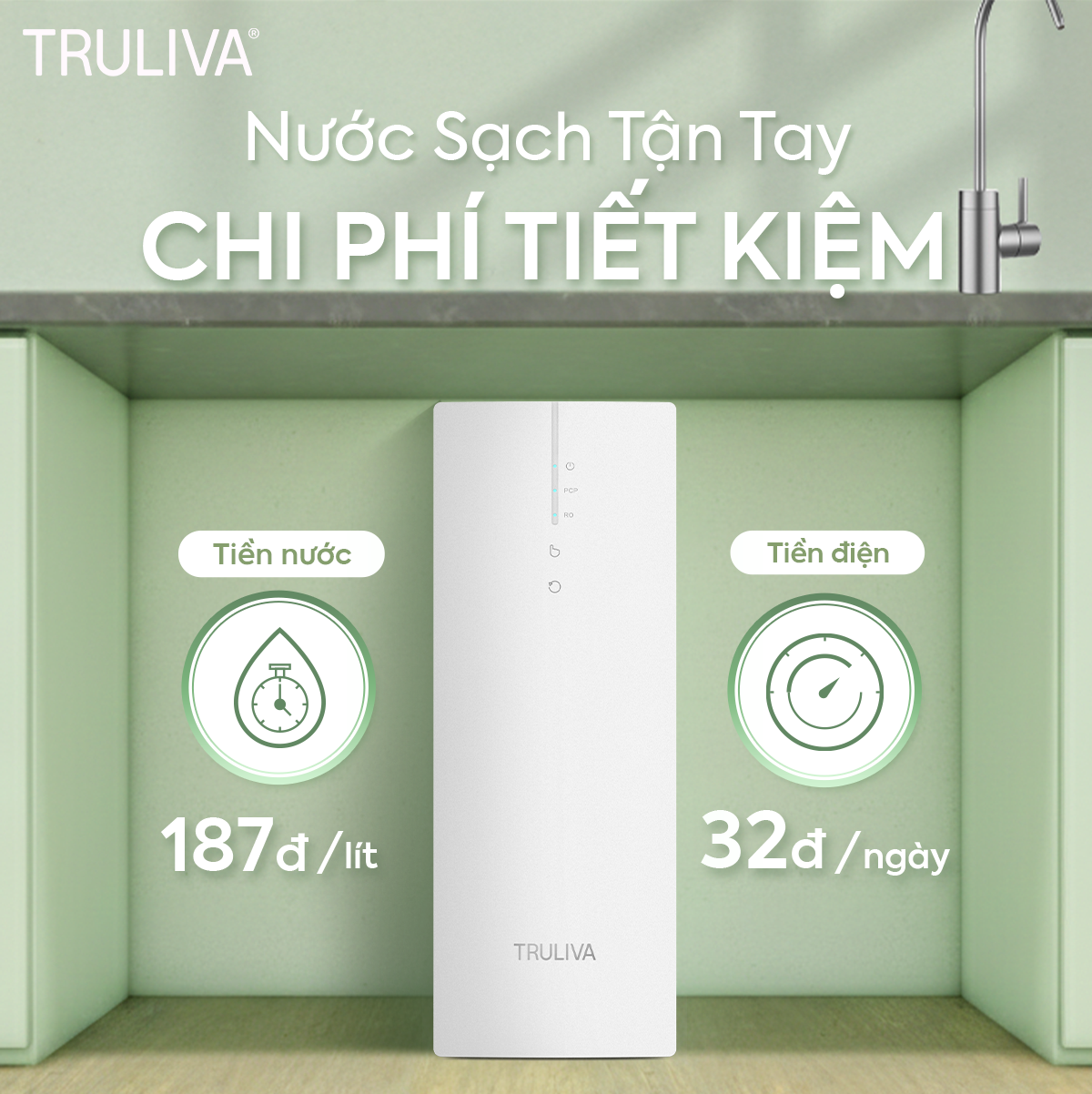 máy lọc nước Truliva UR3626 tiết kiệm điện